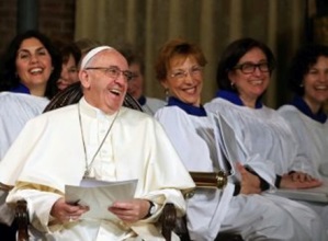 Bergoglio z luteraskimi kobietami-ministrami.