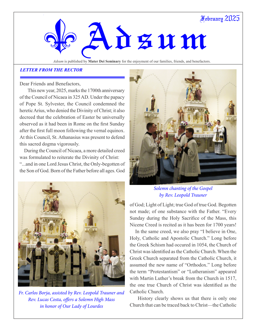 "Adsum", February 2025.