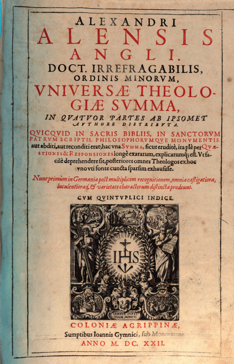 Alexander Halensis, Summa universae theologiae.