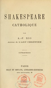 Alexis-François Rio, Shakespeare Catholique.