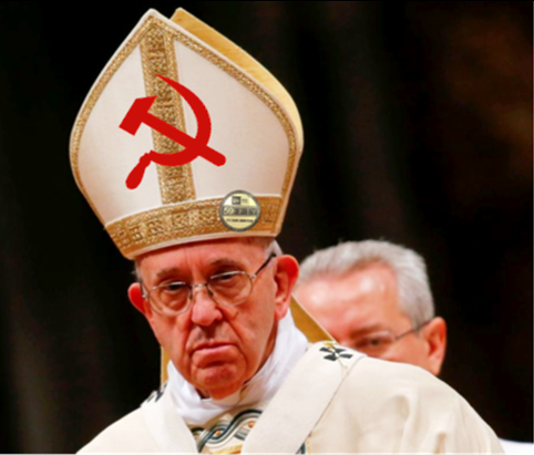 Pseudopapie Franciszek Bergoglio, komunista.