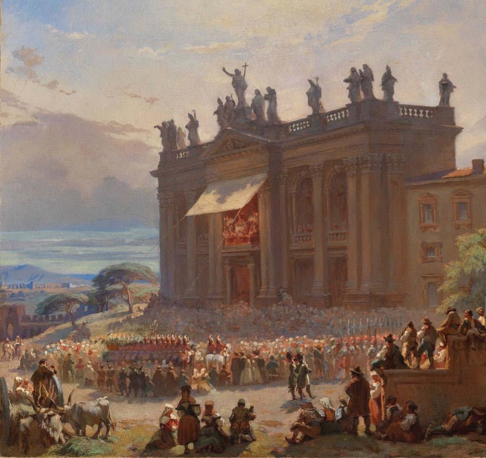 Bogosawiestwo udzielone przez papiea Piusa IX z loggii Bazyliki w. Jana na Lateranie w Rzymie, 1846 r.