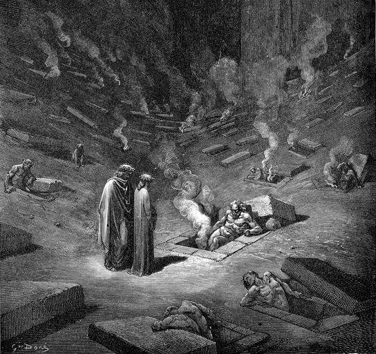 Dante Alighieri. Boska komedia. Pieko. Kacerze i twórcy sekt rozmaitych.