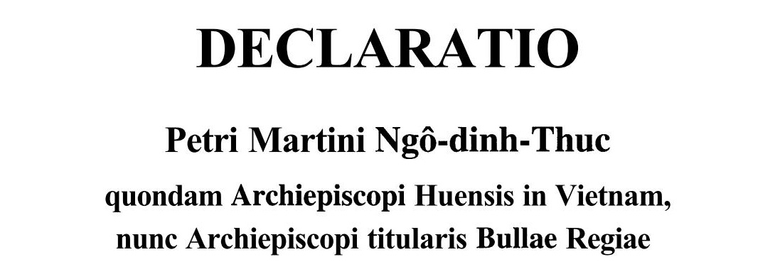 Declaratio Archiepiscopi Petri Martini Ngô-dinh-Thuc