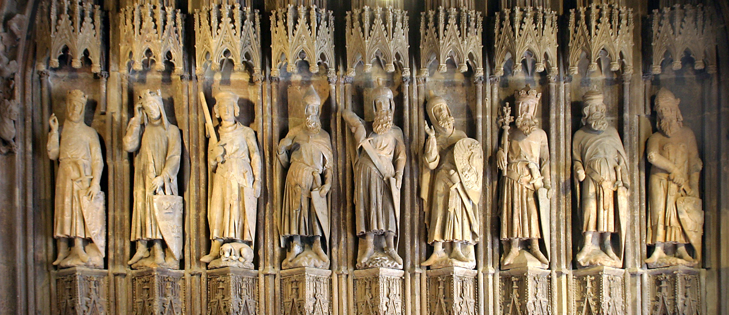 Dziewięciu bohaterow. Ratusz w Kolonii. XIV wiek.