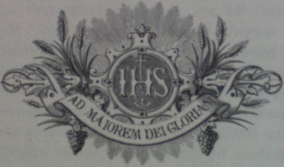 IHS. Iesus hominum Salvator. Ad Majorem Dei Gloriam.