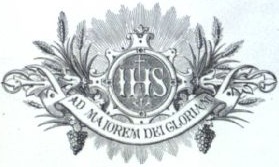 IHS. Iesus hominum Salvator. Ad Majorem Dei Gloriam.