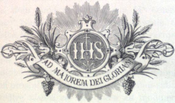 IHS. Iesus hominum Salvator. Ad Majorem Dei Gloriam.