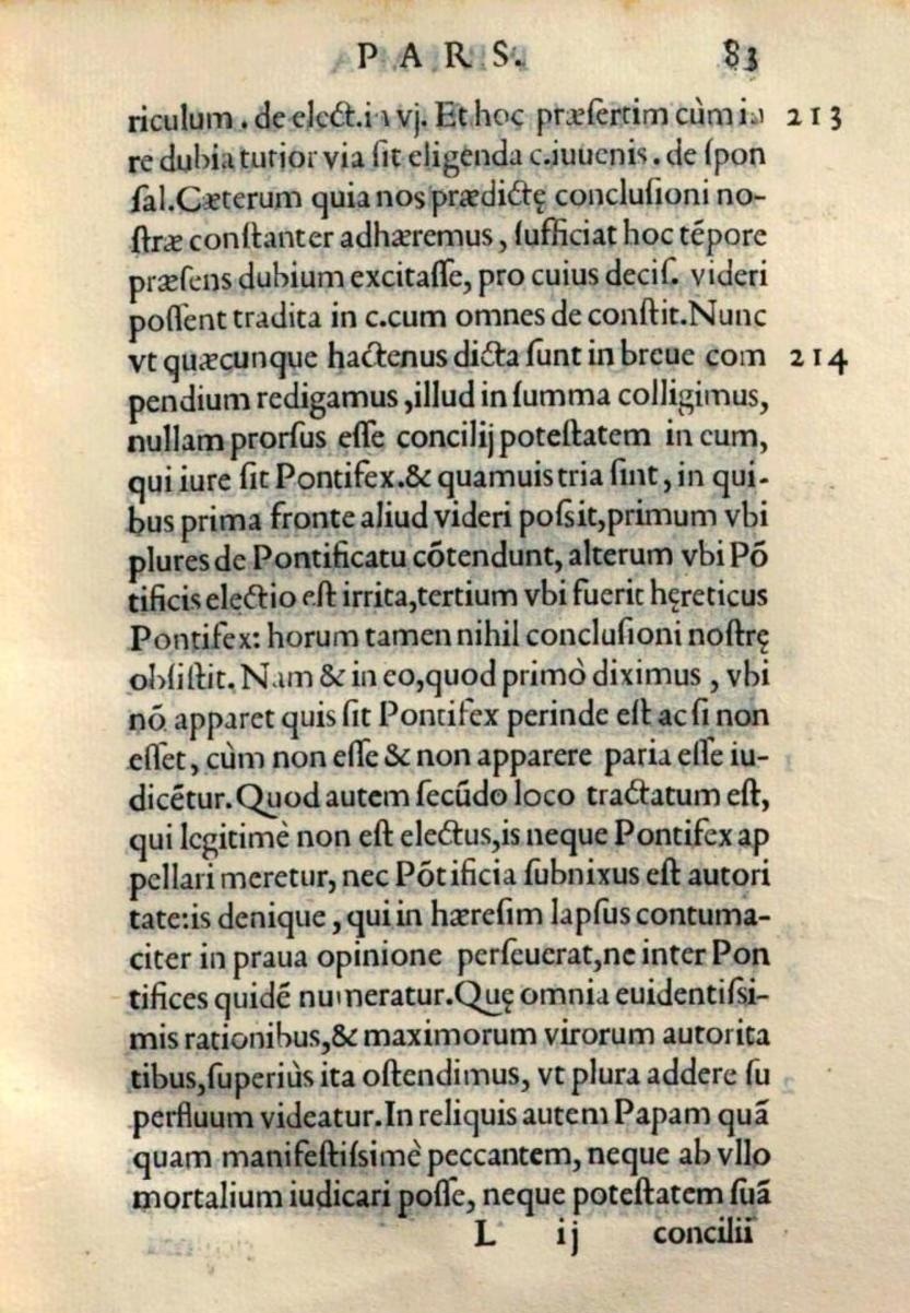 Co. Io. Hieronymi Albani equitis et iuris utriusque consulti, ac sereniss. Venetorum Dominii collateralis generalis, Libri de potestate Papae et Concilii novissima editio multis aucta lucubrationibus eiusdem autoris. Cum amplissimo repertorio. Venetiis. Apud Cominum de Tridino Montisferrati. MDLXI (1561), p. 83.