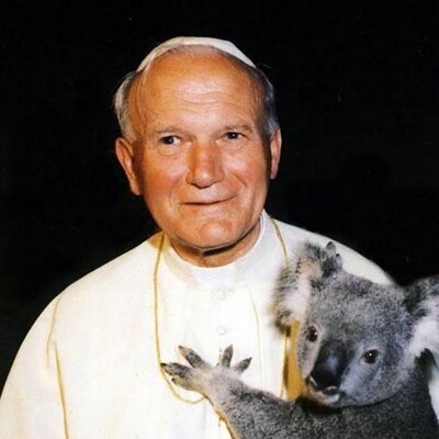 Jan Pawe II ze zwierzakiem