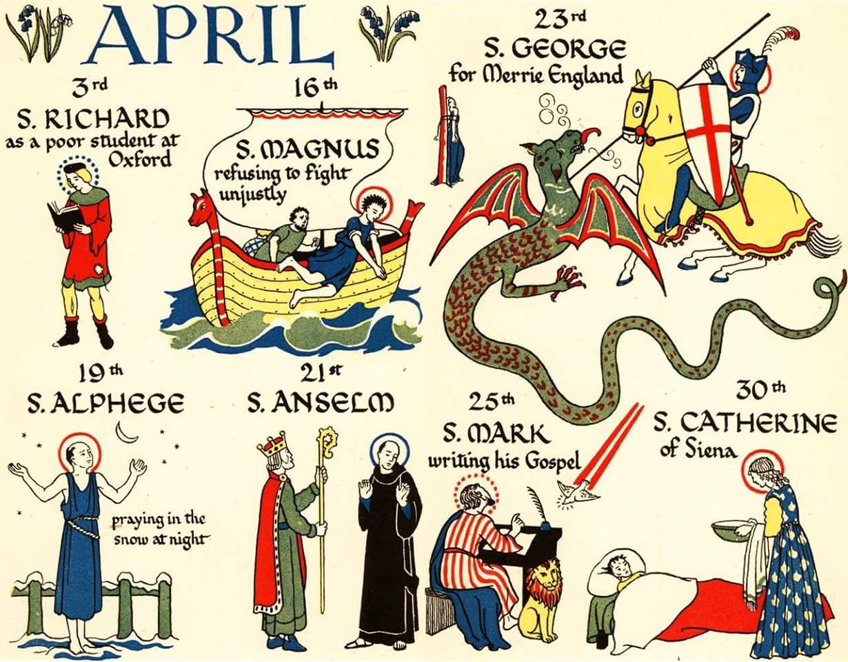 Kalendarz katolicki, kwiecień.