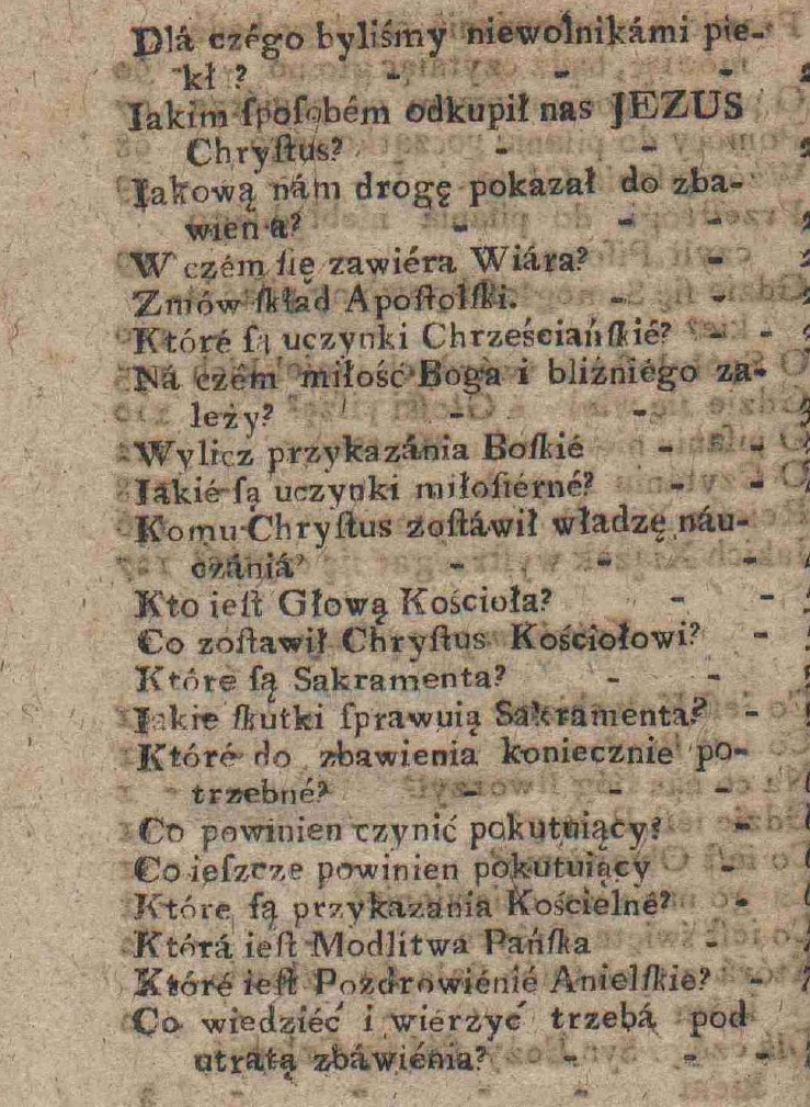 Ks. Antoni Maksymilian Prokopowicz, Katechizm Pocztkowy. Dodatek do: Sposób nowy, najatwiejszy, pisania i czytania razem, dla panienek. Z przypisami dla nauczycielek. W Krakowie 1790. W Drukarni ANNY DZIEDZICKI i Sukcesorów.