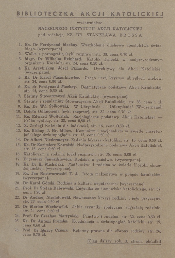 Ks. Dr Aleksander Żychliński, Metafizyka komunizmu a mądrość Chrystusowa. Poznań 1937, str. 20. (BIBLIOTECZKA AKCJI KATOLICKIEJ, NR 52).