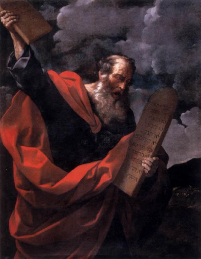 Mojesz z tablicami Dekalogu. Guido Reni.