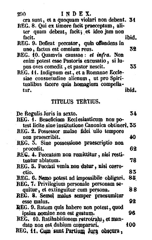 De Regulis Juris Canonici Liber Unicus, auctore Francisco Antonio Foebeo Societatis Jesu. Opus posthumum. Neapoli 1845. EX TYPOGRAPHIA SIMONIANA, p. 290.