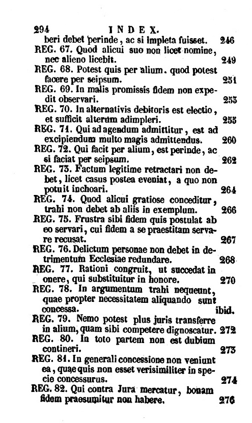 De Regulis Juris Canonici Liber Unicus, auctore Francisco Antonio Foebeo Societatis Jesu. Opus posthumum. Neapoli 1845. EX TYPOGRAPHIA SIMONIANA, p. 294.