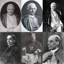 Papiee: Pius IX, Leon XIII, w. Pius X, Benedykt XV, Pius XI i Pius XII.