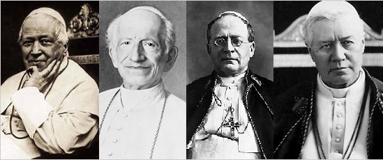 Papiee: Pius IX, Leon XIII, Pius XI i w. Pius X.