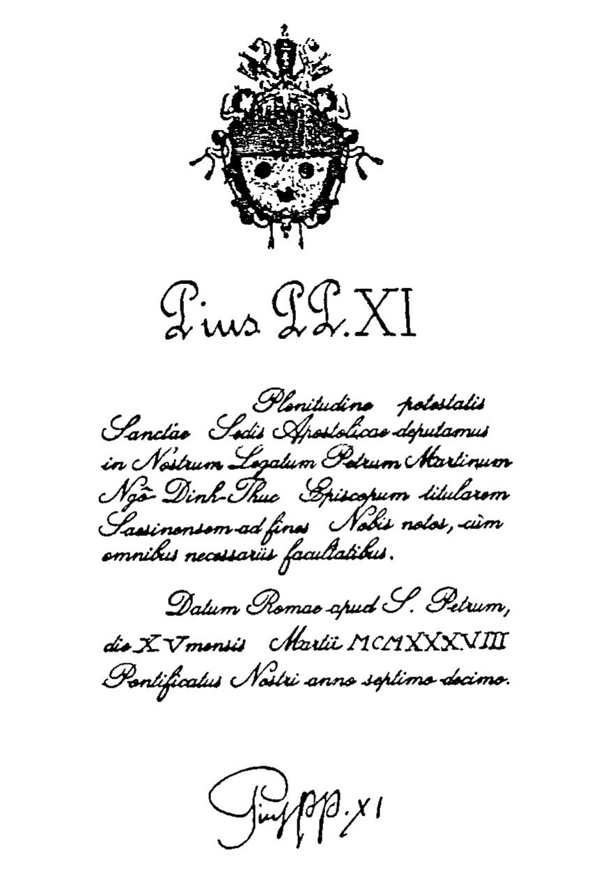 Plenitudo potestatis Archiepiscopi Petri Martini Ngô-dinh-Thuc