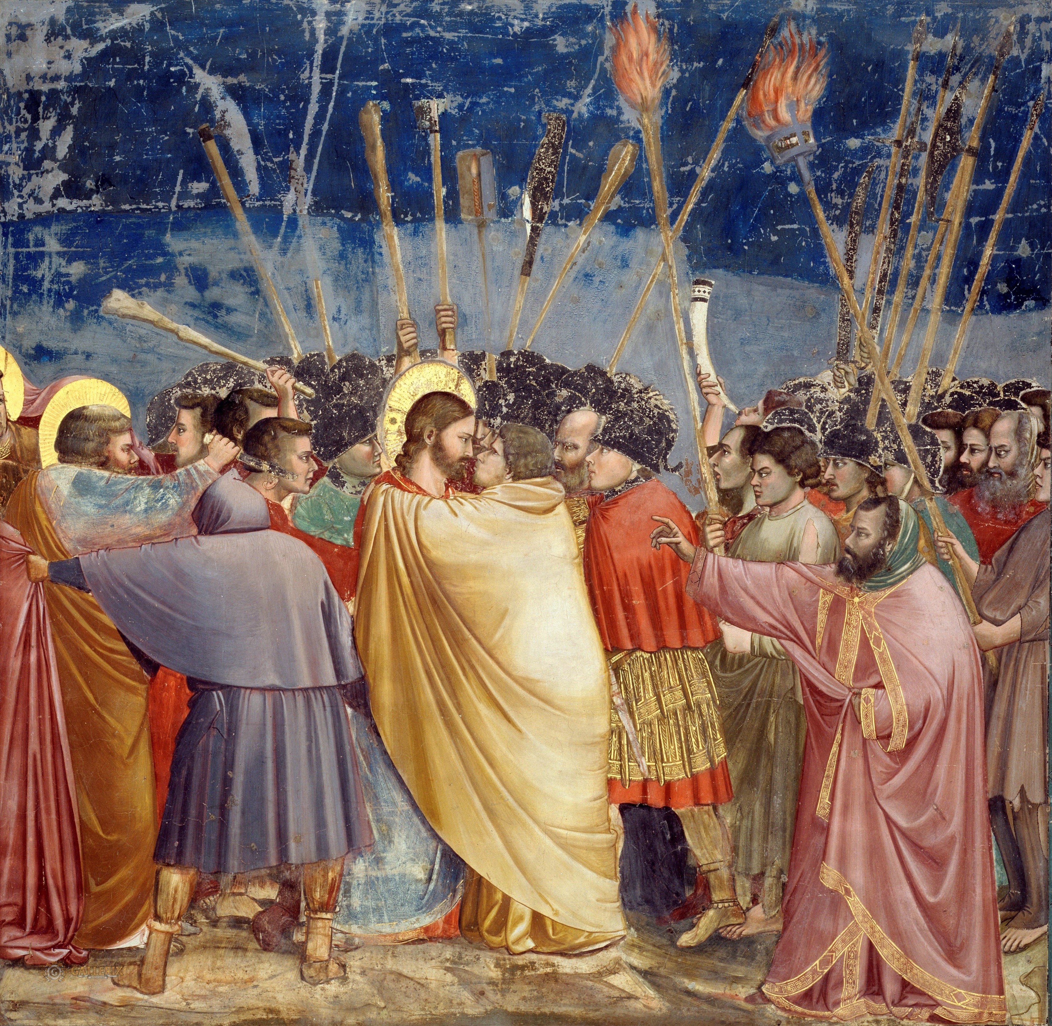 Pocaunek Judasza. Giotto.