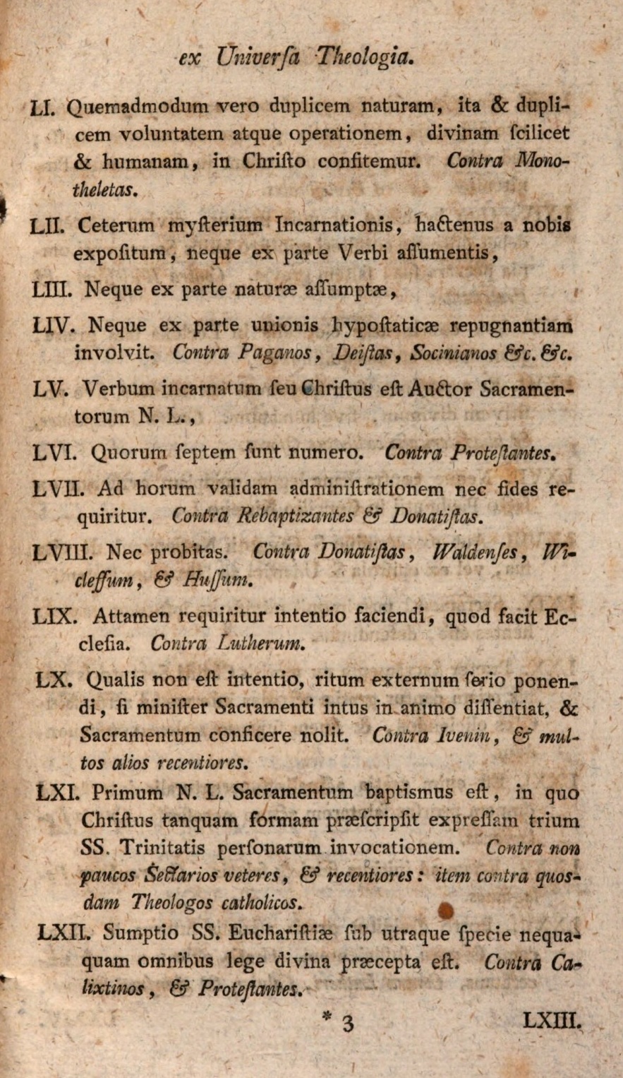 Positiones ex universa Theologia dogmatico-scholastica selectae.