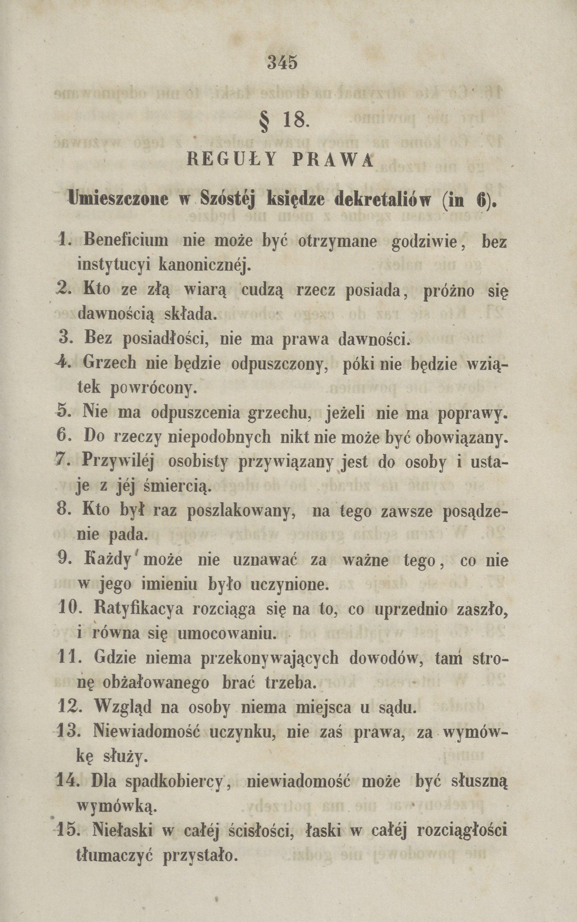 Prawo kanoniczne krótko zebrane przez Adama Stanisawa Krasiskiego, Biskupa Wileskiego, . Teologii Doktora. Wilno. Drukiem Józefa Zawadzkiego. 1861, s. 345.