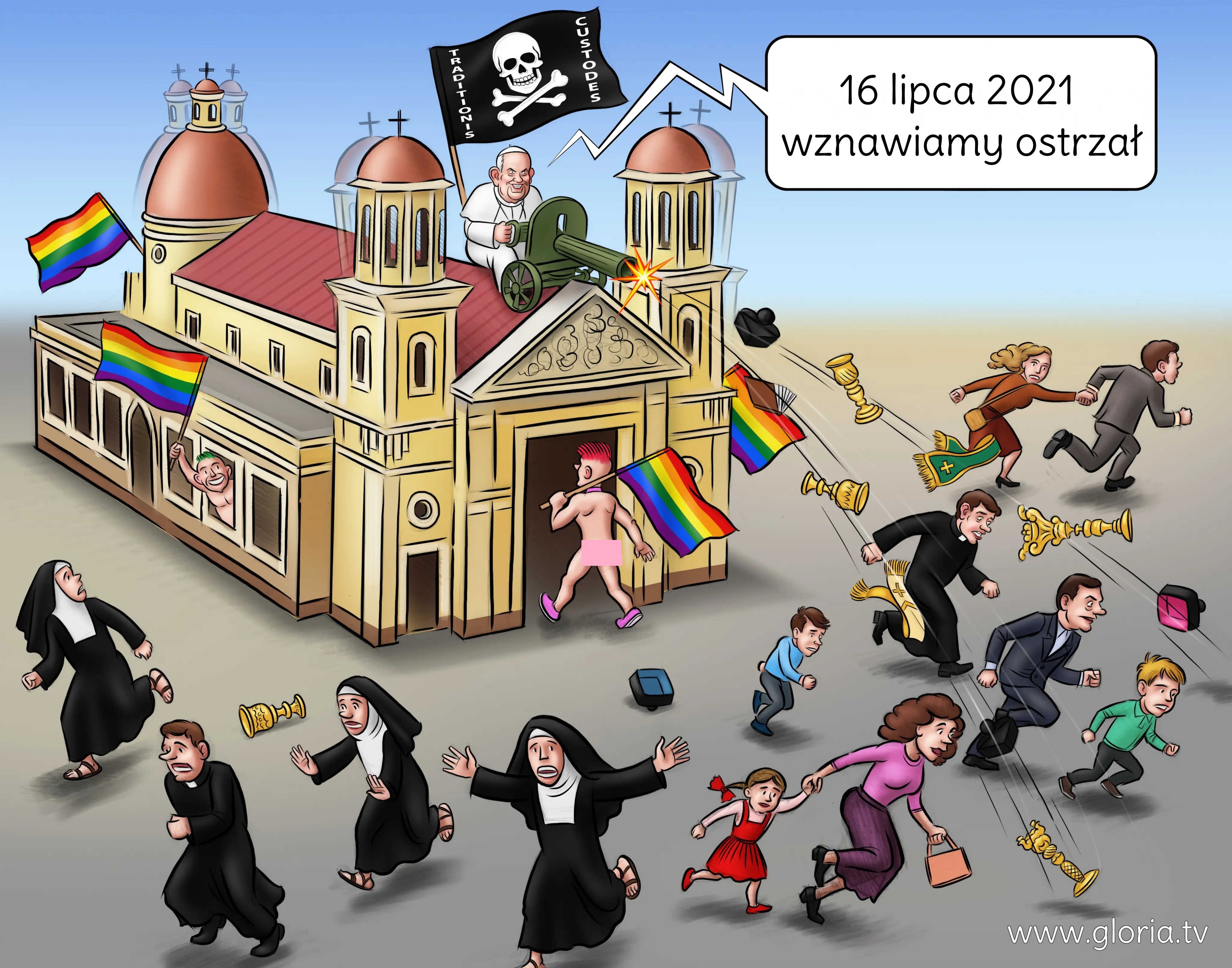 Pseudopapie apostata Franciszek-Bergoglio niszczy tradycjonalistów
