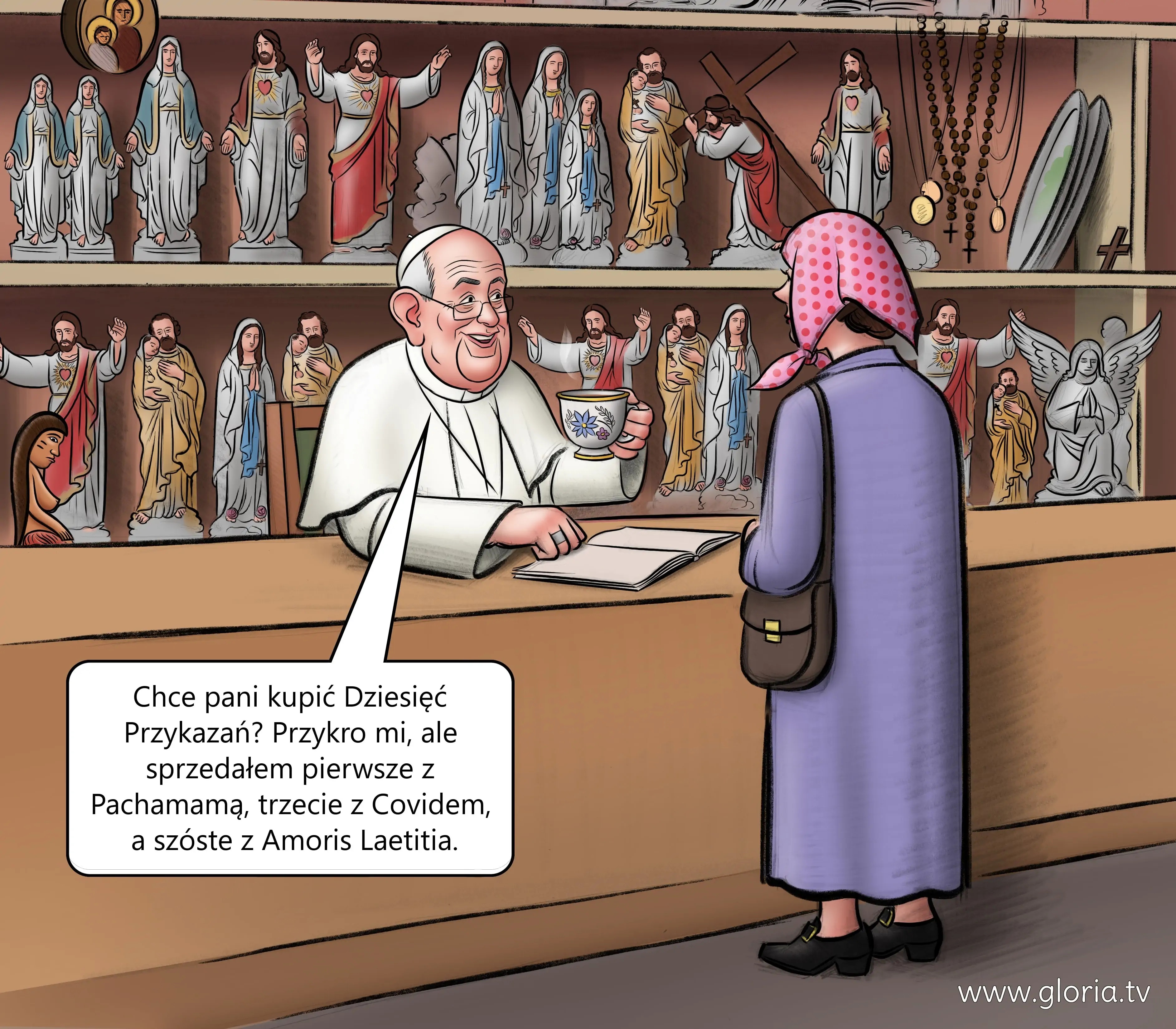 Pseudopapie apostata Franciszek-Bergoglio przehandlowa Przykazania Boskie