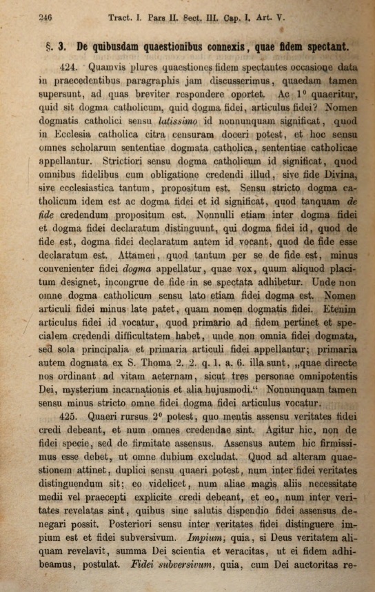 Theologiae fundamentalis tractatus duo. Scripsit F. H. Reinerding, SS. Th. et Ph. Dr. et Th. Prof. in Seminario Fuldensi. Tractatus prior. Demonstratio christiano-catholica contra adversarios generatim omnes. Monasterii Guestphalorum. SUMPTIBUS LIBRARIAE ASCHENDORFFIANAE. 1864, p. 246.