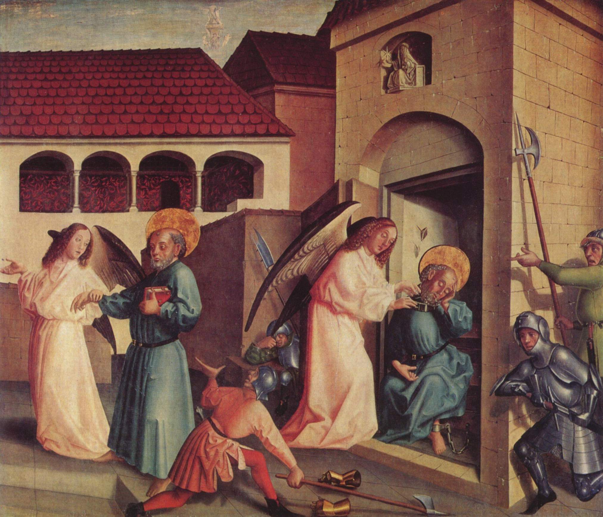 Uwolnienie w. Piotra z wizienia. Konrad Witz, 1444 r.