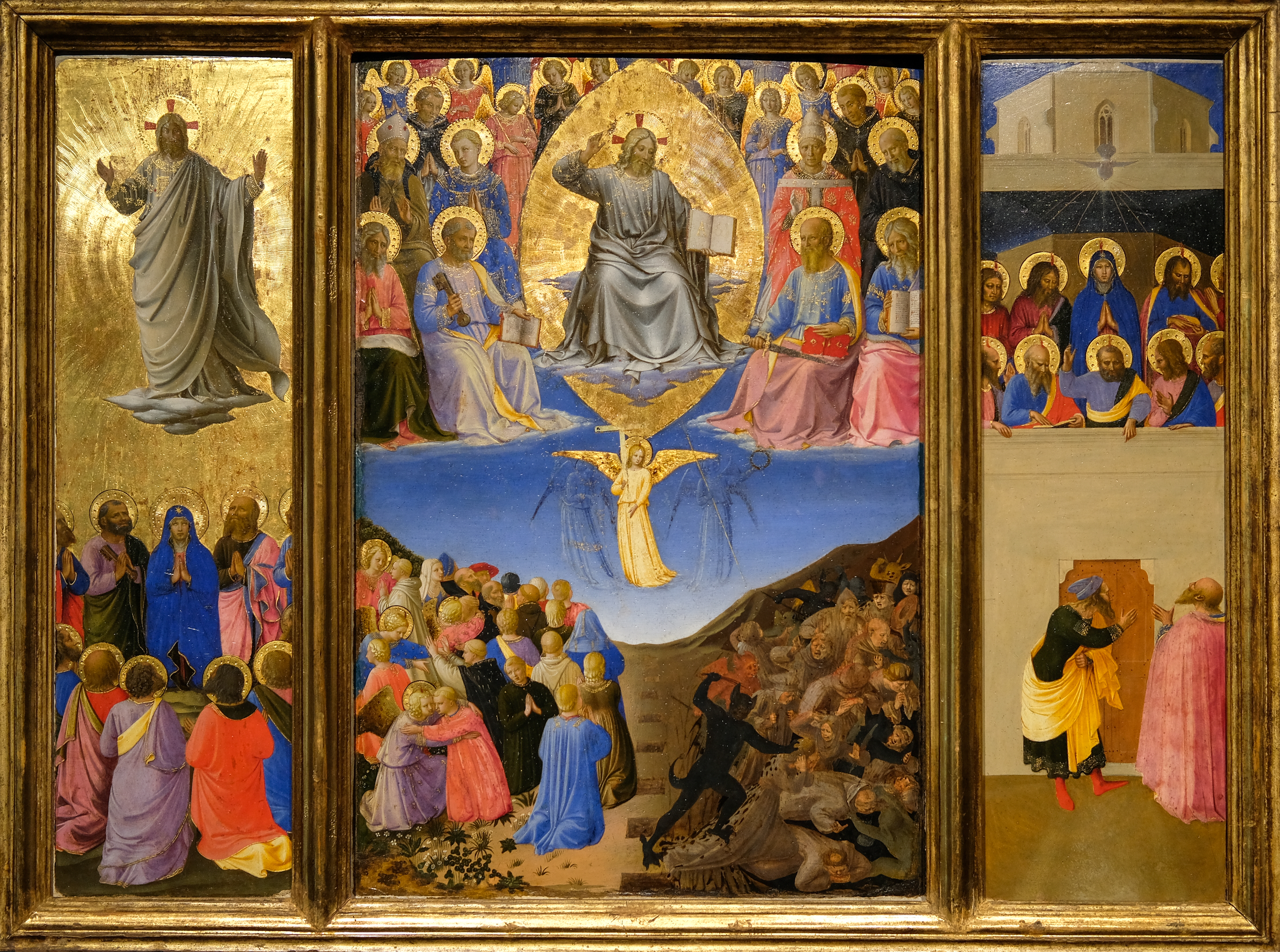 Wniebowstpienie Pana Jezusa. Sd Ostateczny. Zesanie Ducha witego. Tryptyk. Fra Angelico.