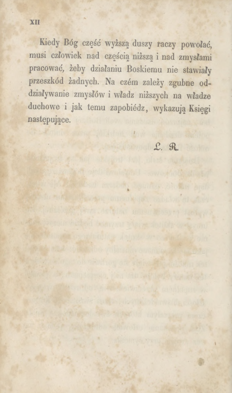 Wstp na Gór Karmelu przez . Jana od Krzya pierwszego Karmelity Bosego. Przeoy L. R. Kraków. Czcionkami Drukarni "Czasu" przy ul. Szczepaskiej L. 369. 1855, s. XII.