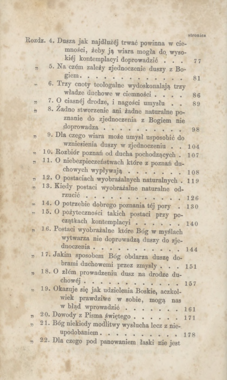 Wstp na Gór Karmelu przez . Jana od Krzya pierwszego Karmelity Bosego. Przeoy L. R. Kraków. Czcionkami Drukarni "Czasu". 1855, s. XIV.