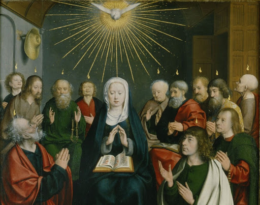 Zesanie Ducha witego. Matka Boska i Apostoowie w Wieczerniku.