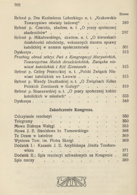 Ksiga Pamitkowa Drugiego Kongresu Mariaskiego Polskiego i zarazem wiecu katolickich stowarzysze polskich, odbytego w Przemylu w dniach 26, 27, 28 sierpnia 1911 r., Przemyl 1912.