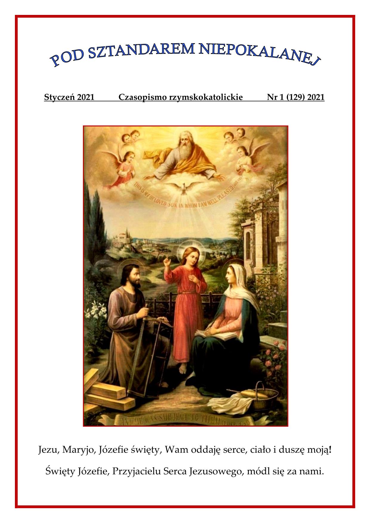 "Pod sztandarem Niepokalanej". Nr 129. Stycze 2021. Czasopismo rzymskokatolickie.