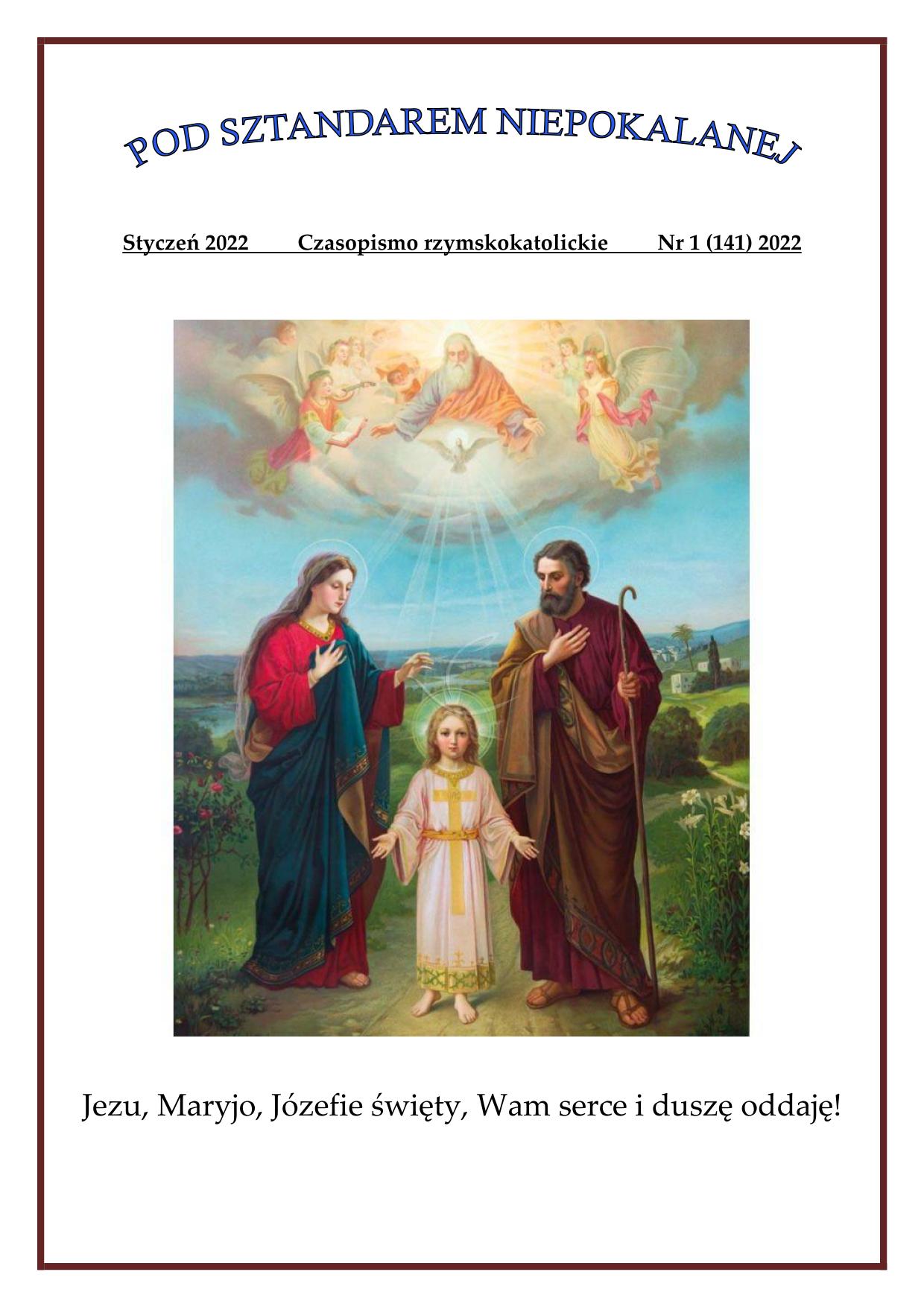 "Pod sztandarem Niepokalanej". Nr 141. Stycze 2022. Czasopismo rzymskokatolickie.