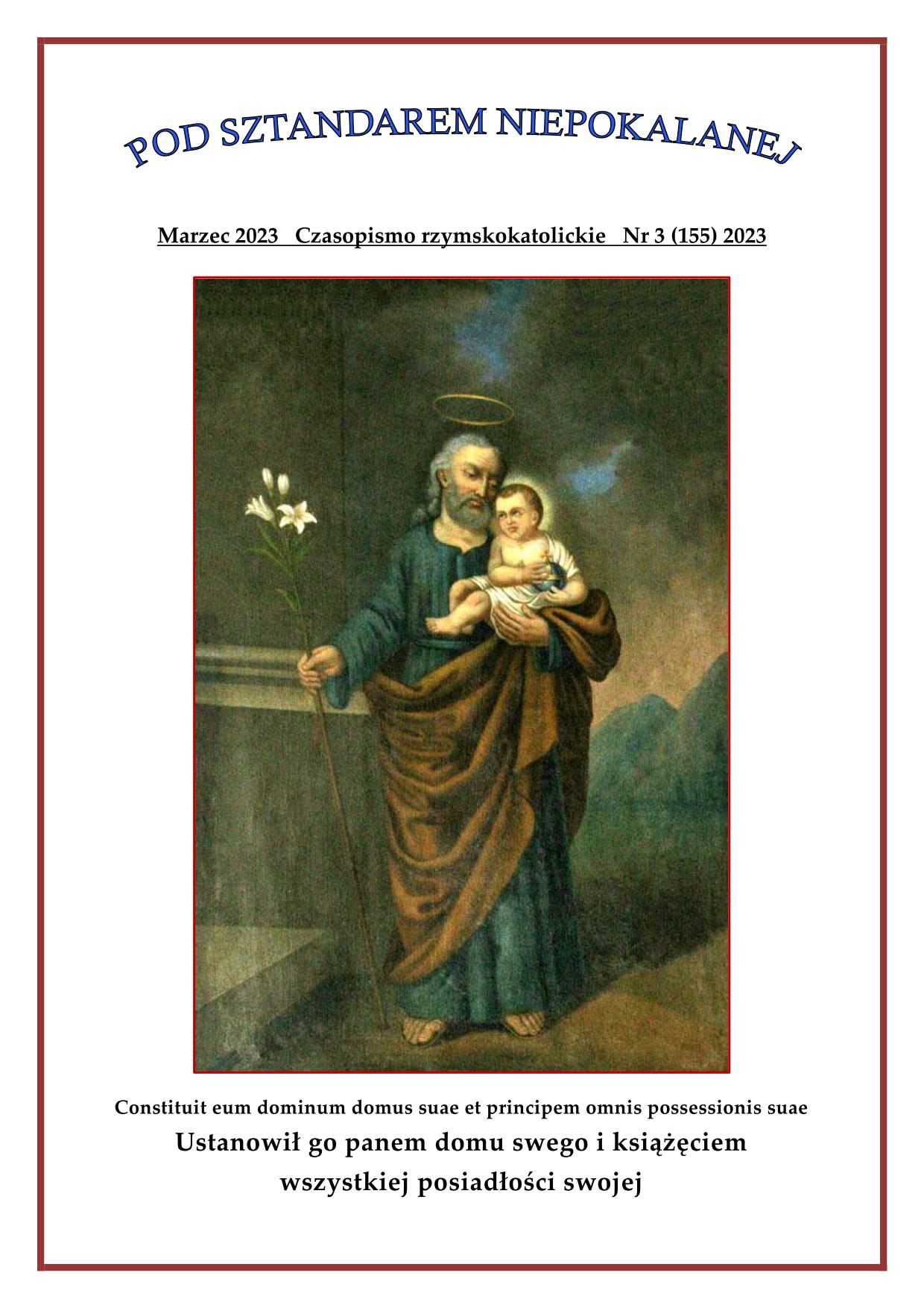 "Pod sztandarem Niepokalanej". Nr 155. Marzec 2023. Czasopismo rzymskokatolickie.