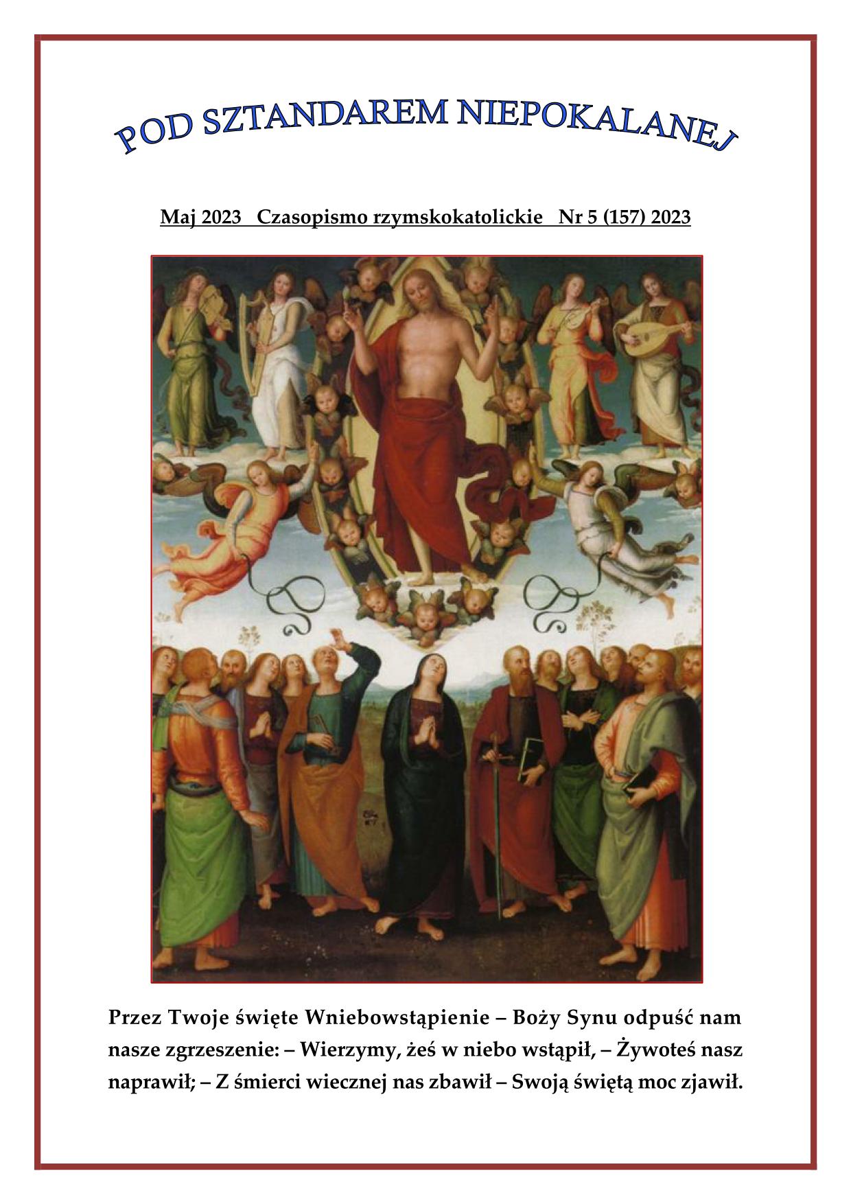 "Pod sztandarem Niepokalanej". Nr 157. Maj 2023. Czasopismo rzymskokatolickie.