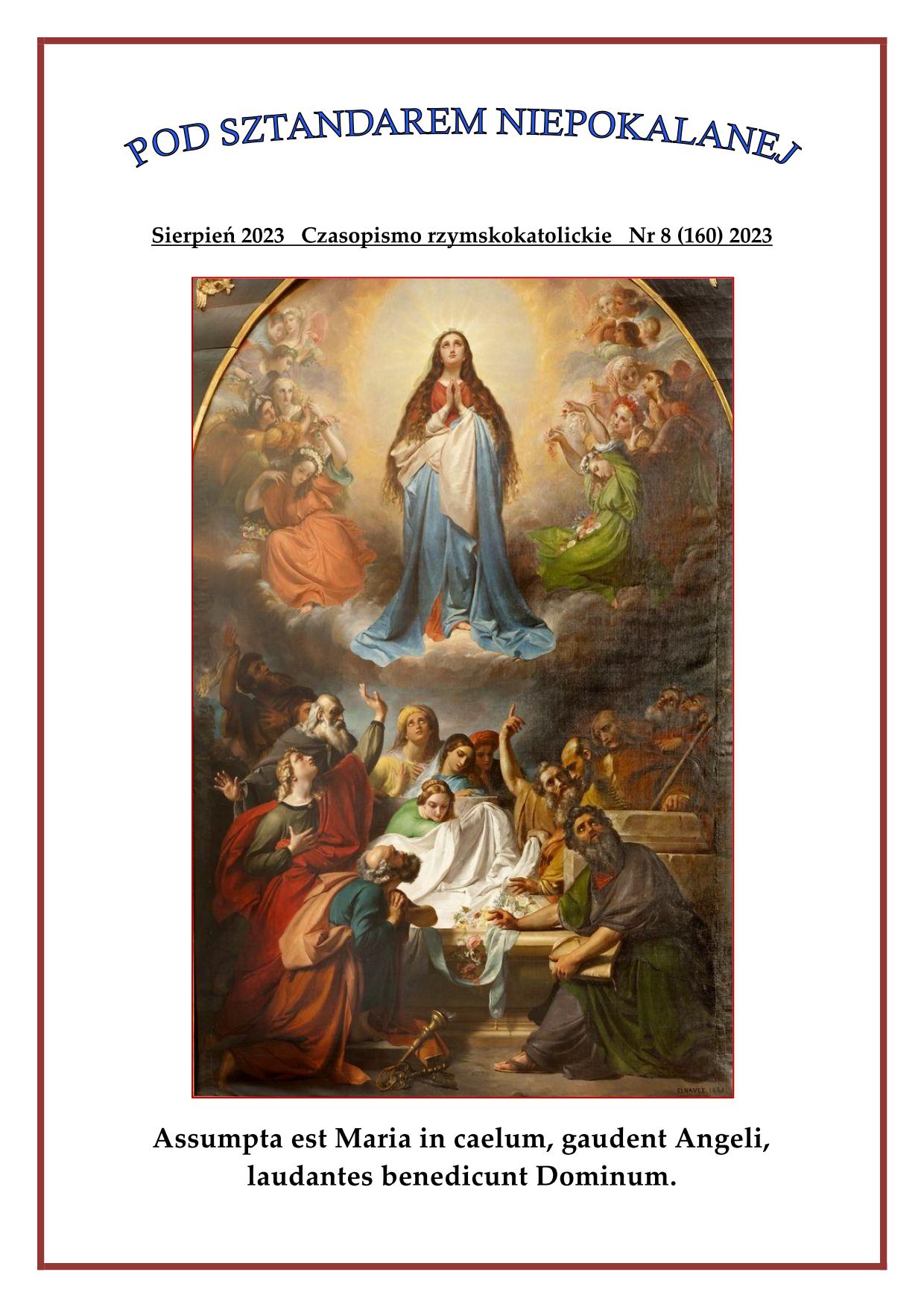"Pod sztandarem Niepokalanej". Nr 160. Sierpie 2023. Czasopismo rzymskokatolickie.