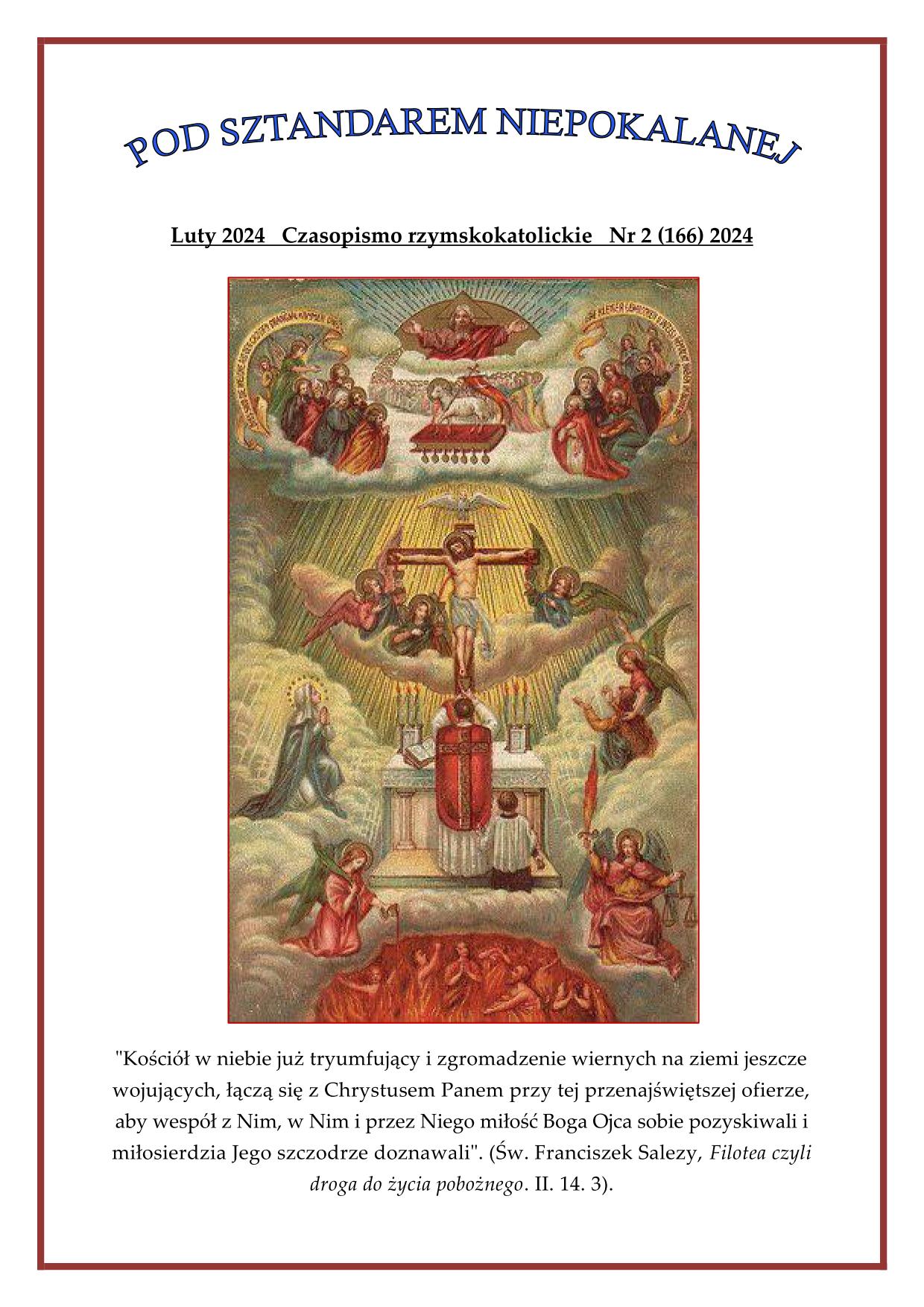 "Pod sztandarem Niepokalanej". Nr 166. Luty 2024. Czasopismo rzymskokatolickie.