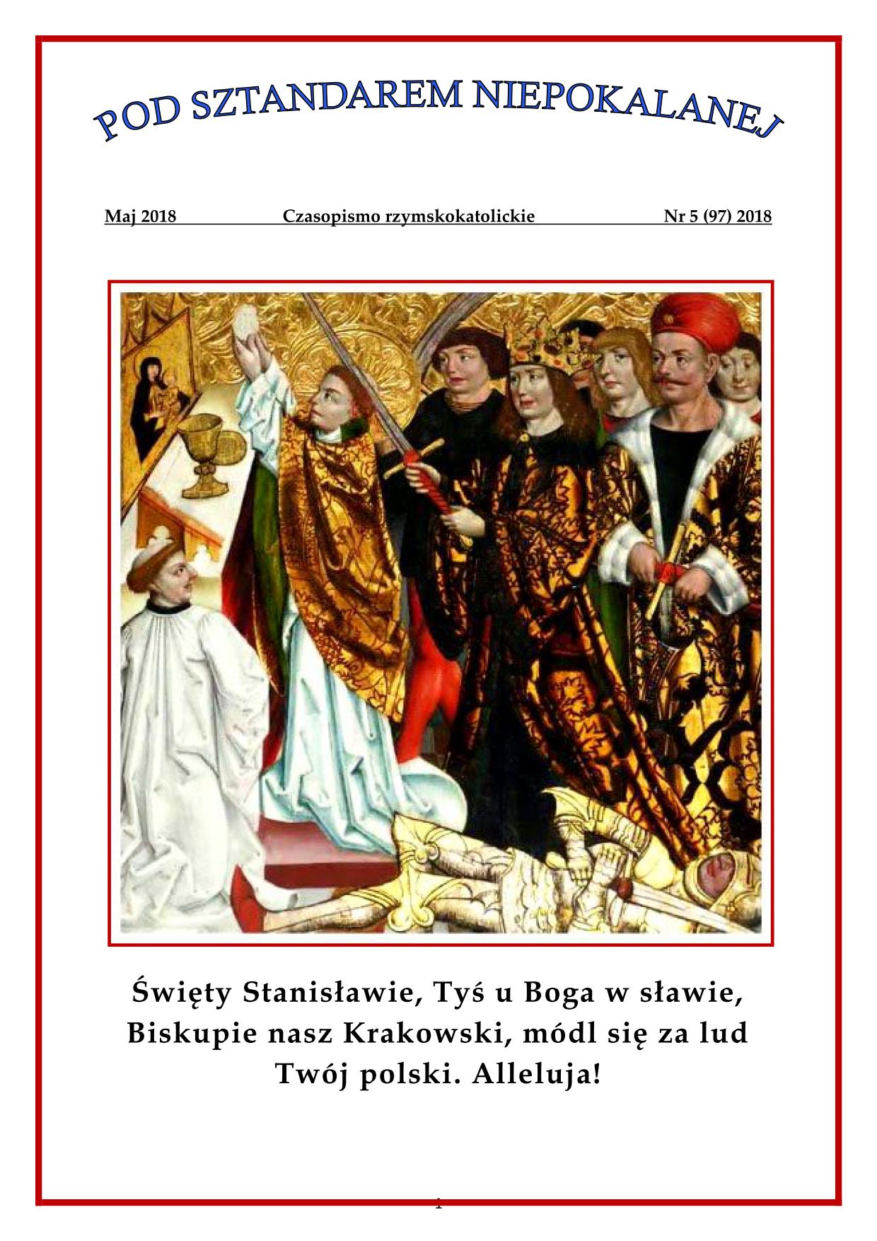 "Pod sztandarem Niepokalanej". Nr 97. Maj 2018. Czasopismo rzymskokatolickie.