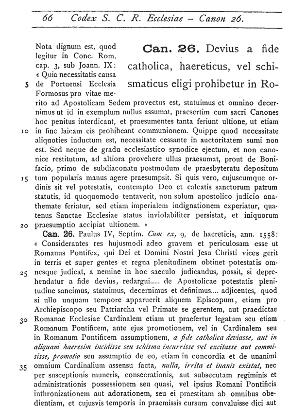 D. Henrici Mariae Pezzani Codex Sanctae Catholicae Romanae Ecclesiae cum notis, Romae - Mediolani MDCCCXCIII (1893), p. 66.