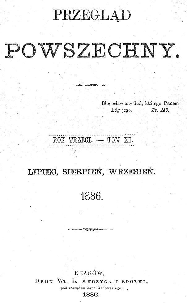 "Przegląd Powszechny", 1886 r.