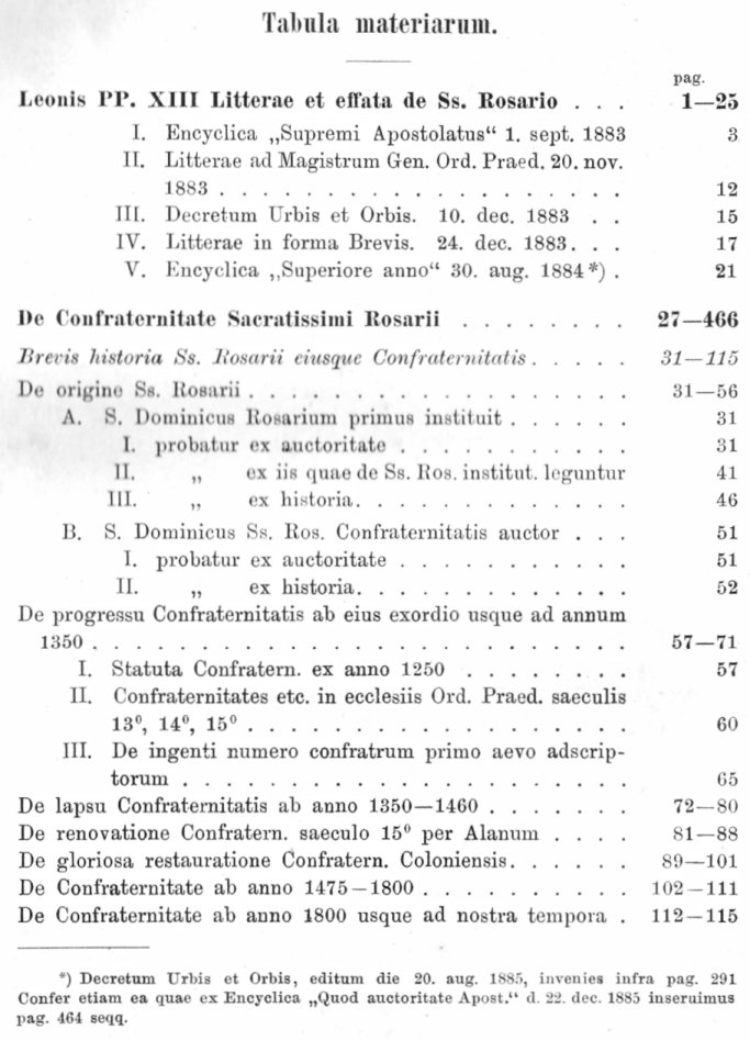 Rosa Aurea. De Sacratissimo B. Mariae V. Rosario eiusque venerabili Confraternitate deque Rosario tum perpetuo tum vivente. Auctore P. Fr. Thoma Maria Leikes ORDINIS PRAEDICATORUM, PROMOTORE SS. ROSARII PROVINCIAE TEUTONIAE. Cum approbatione superiorum. Dülmen in Guestfalia 1886.