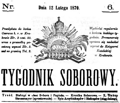 "Tygodnik Soborowy". Sobór Watykaski, 1870 r.